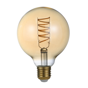 LED Vintage Spiral Filament Bulb Amber G95 E27